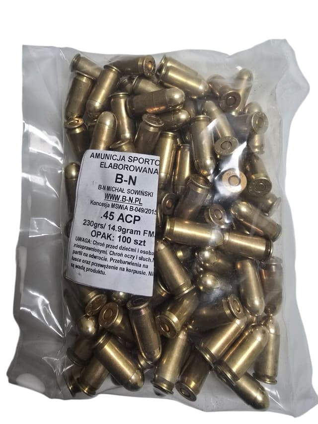 Amunicja elaborowana B-N kaliber .45 ACP w opakowaniu